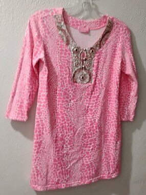 Joyous & Free Women'‎, Size S- Animal Print- 3/4 Sleeve Tunic Top